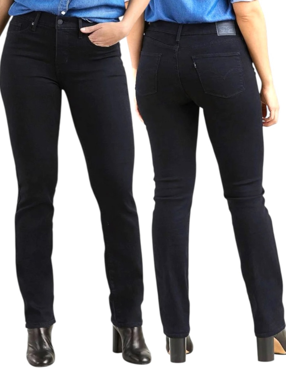Levi’s 314 Shaping Straight Jeans Black Soft Black Mid Rise W31 L32
